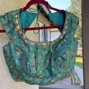 Teal lehenga Indian outfit